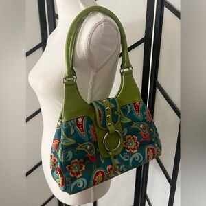 VTG St. John's Bay lime green teal or
Paisley purse like new!